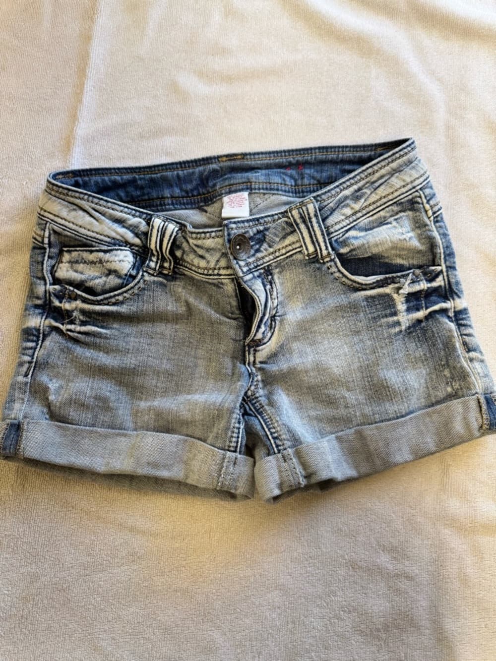 Candie's Light Wash Rolled Cuff Denim Shorts