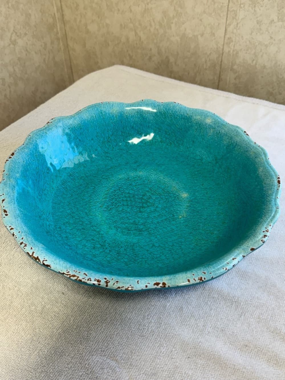 Pier 1 Turquoise Melamine Carmelo Serving Bowl