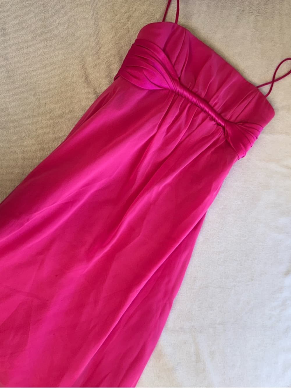 Alfred Angelo Fuchsia Spaghetti Strap Prom Dress