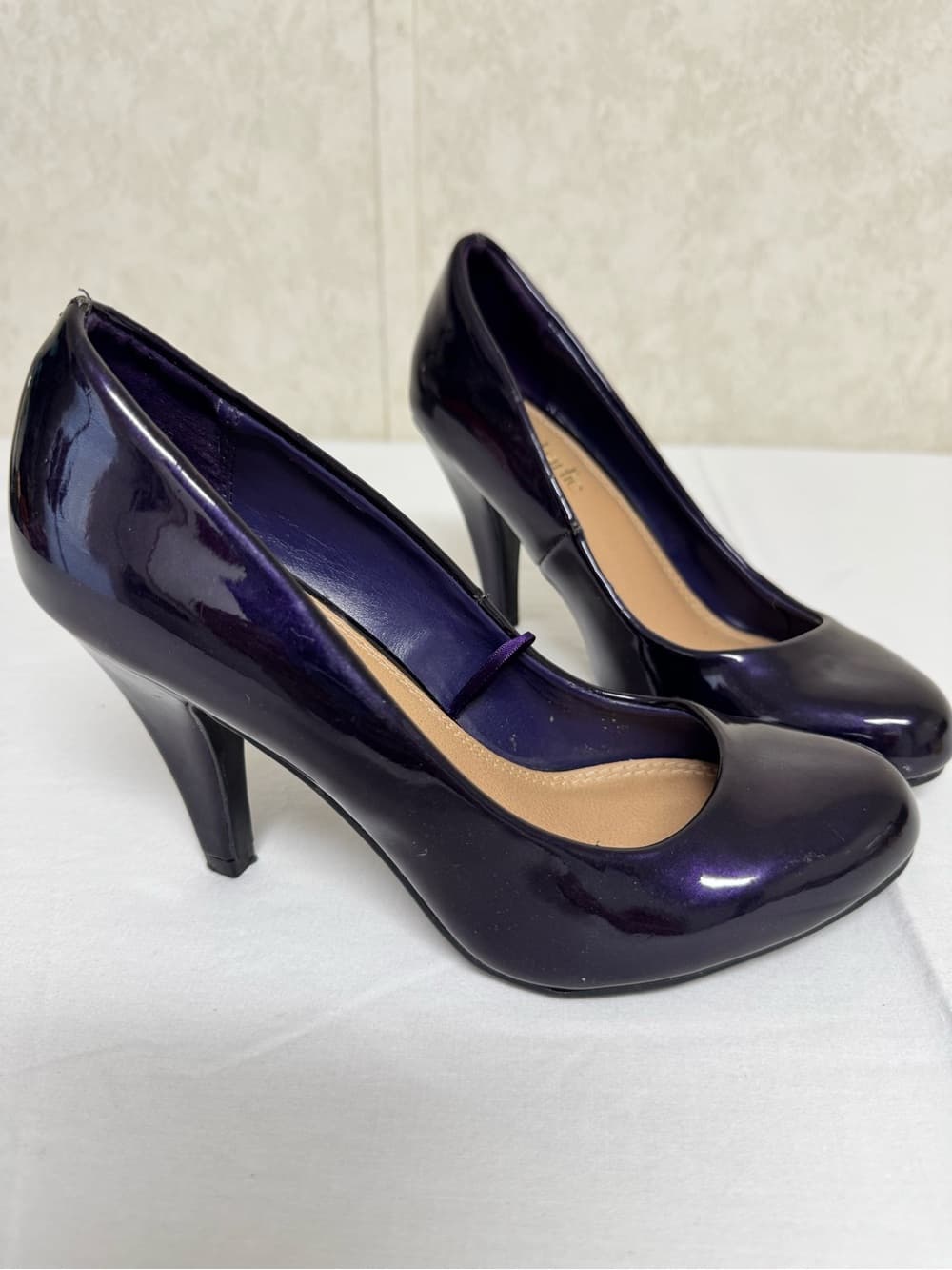 Charming Charlie Shiny Purple Patent Heels