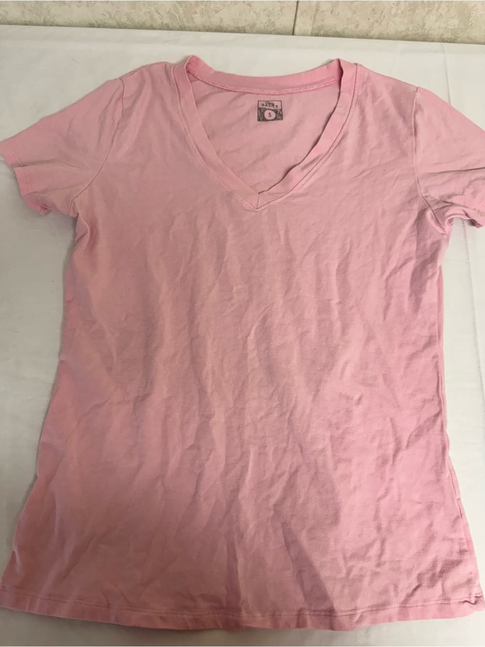 Classic V‑Neck Short Sleeve Tee - Pink