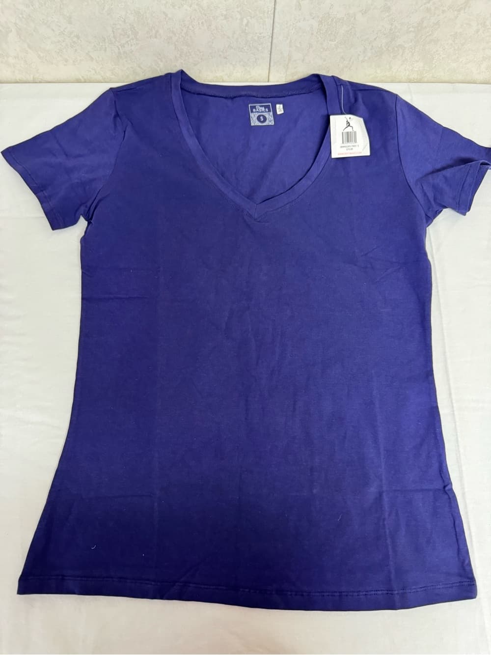 Classic V-Neck Short Sleeve Tee - Purple