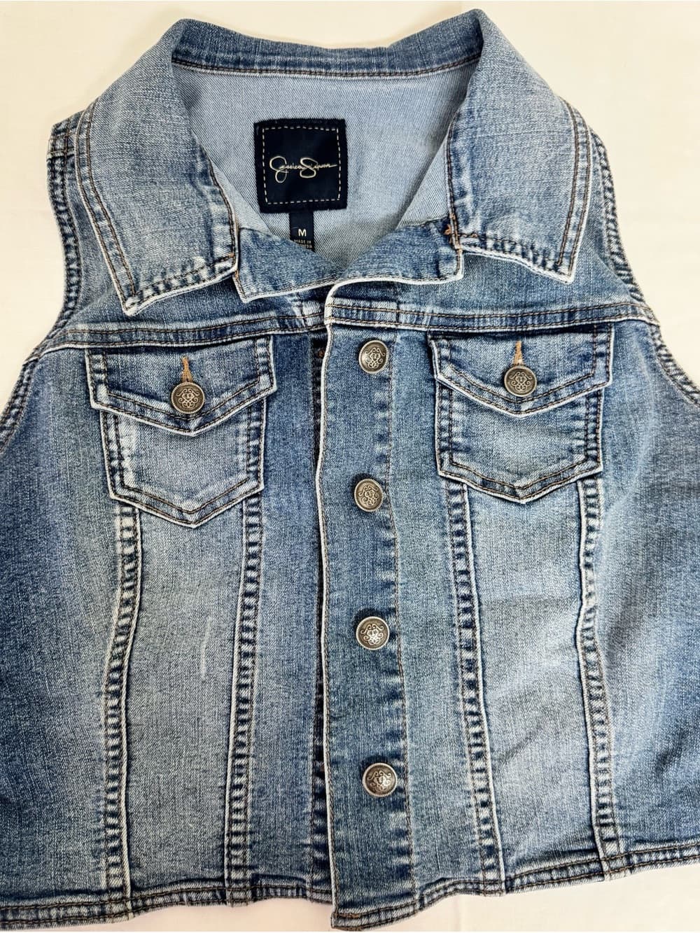 Jessica Simpson Light Blue Denim Jean Vest Jacket