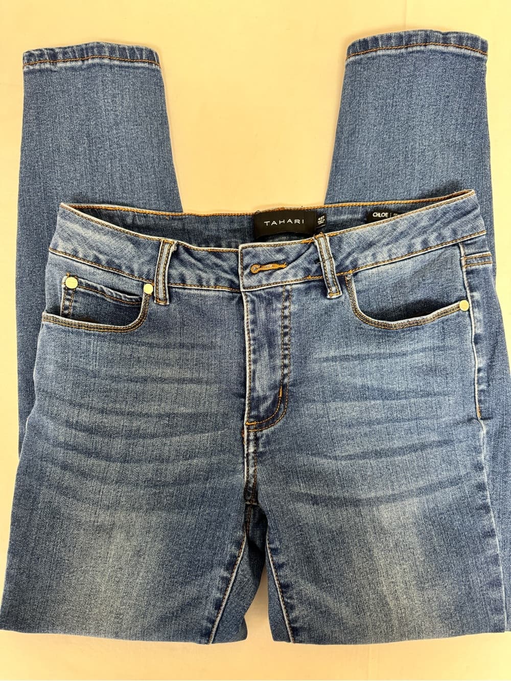 Tahari Womens Medium Blue Skinny Jeans