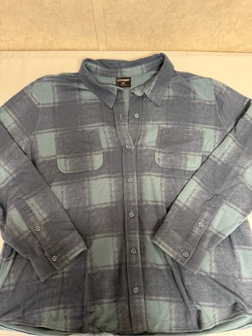 32 Degrees Slate Blue Plaid Button-Front Shirt
