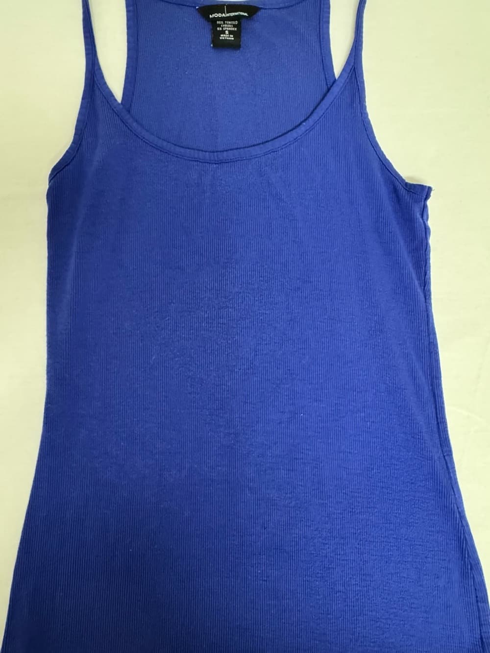 Moda Luxe Royal Blue Ribbed Scoop Neck Tank